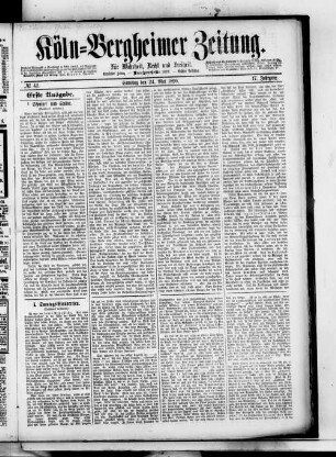 Köln-Bergheimer Zeitung. 1880-1899