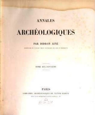 Annales archéologiques. 17. 1857