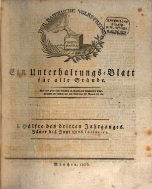 Der bayerische Volksfreund. 3, 3. 1826