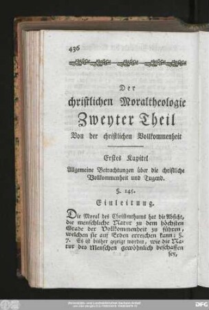 Zweyter Theil Von der christlichen Vollkommenheit
