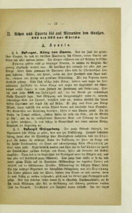 II. Athen und Sparta bis auf Alexander den Großen. 888 bis 333 vor Christo