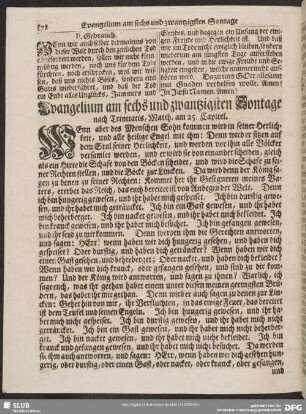 [Evangelium und Epistel am sechs und zwantzigsten Sontage nach Trinitatis]