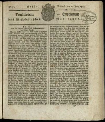 No. 51, Mittwoch den 24. Juny 1812