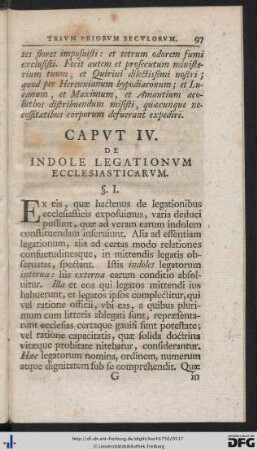 Caput IV. De Indole Legationum Ecclesiasticarum.