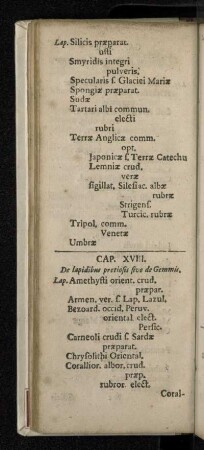 Cap. XVIII. De lapidibus pretiosis sive de Gemmis.