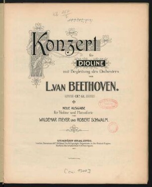 Konzert für Violine mit Begleitung des Orchesters : op. 61