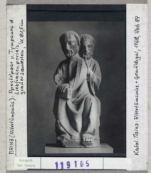 Mainz, Diözesanmuseum: Apostelpaar vom Tympanon des Portals der Liebfrauenkirche