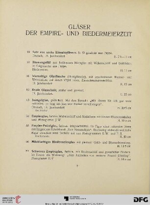 Gläser der Empire- und Biedermeierzeit (Nr. 49-94)