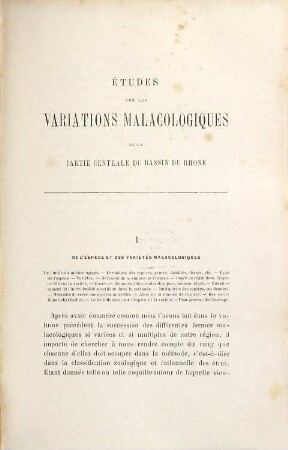 Études sur les variations malacologiques d'après la faune vivante et fossile de la partie centrale du bassin du Rhône, II