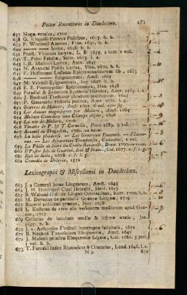 282-285, Lexicographi & Miscellanei in Duodecimo.