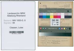 Entnazifizierung Luise Classen , geb. 03.06.1897 (Buchhalterin)