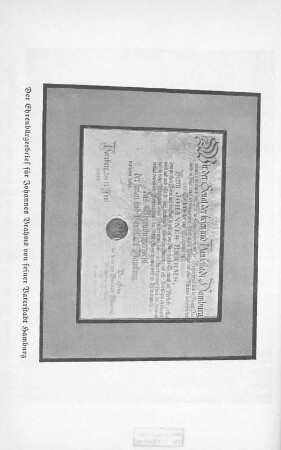 Der Ehrenbürgebrief für Johannes Brahms von seiner Vaterstadt Hamburg