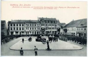 Radeburg. Marktplatz mit Beutegeschütz