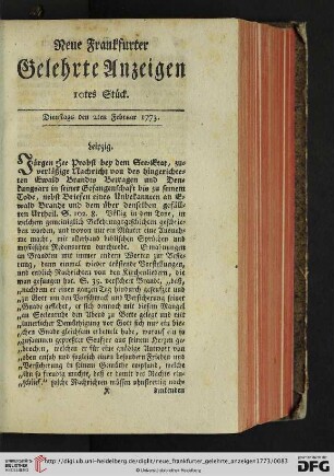[10. -18. Stueck] (Februar 1773)