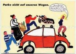 Postkarte für Rücksicht im Verkehr