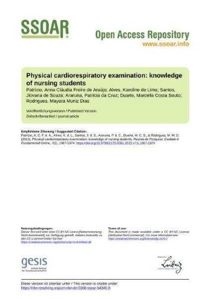 Physical cardiorespiratory examination: knowledge of nursing students