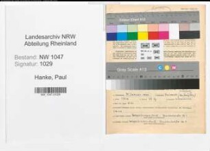 Entnazifizierung Paul Hanke , geb. 31.01.1888 (Lehrer)