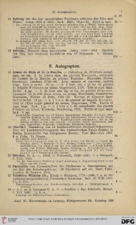 II. Autographen (Nr. 53-73)