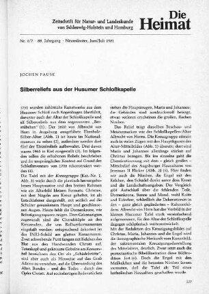 Silberreliefs aus der Husumer Schloßkapelle