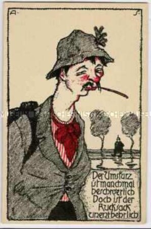 Karikatur eines Wanderarbeiters?
