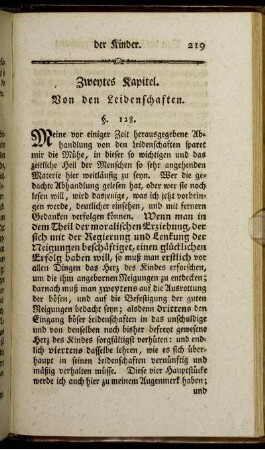 Zweytes Kapitel. Von den Leidenschaften.