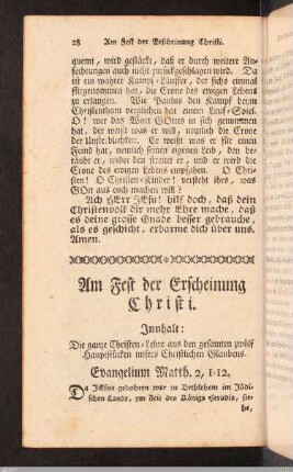 Am Fest der Erscheinung Christi.