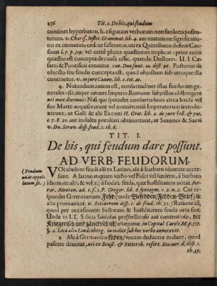 Tit. I. De his, qui feudum dare possunt.