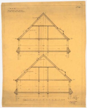 AEG-Hauptverwaltungsgebäude, Berlin: Flügelbau: 2 Dachprofile, 1:50