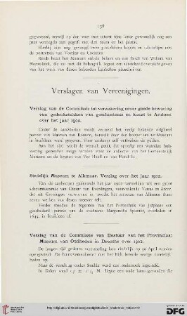 Verslagen van Vereenigingen