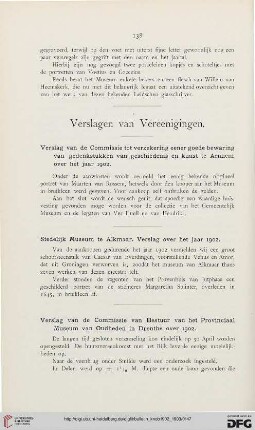 Verslagen van Vereenigingen