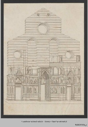 Giovanni B. C. Nelli und Giuseppe del Rosso, La metropolitana fiorentina illustrata : Fassadenaufriss des Doms Santa Maria del Fiore in Florenz