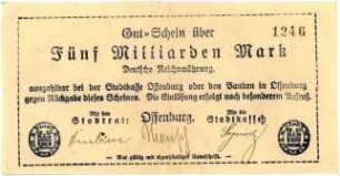 Geldschein / Notgeld, 5 Milliarden Mark