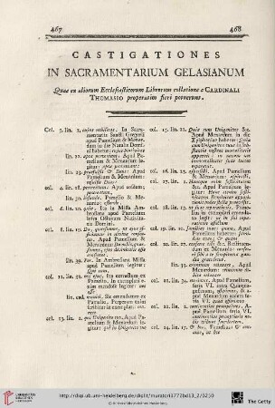 Castigationes in Sacramentarium Gelasianum
