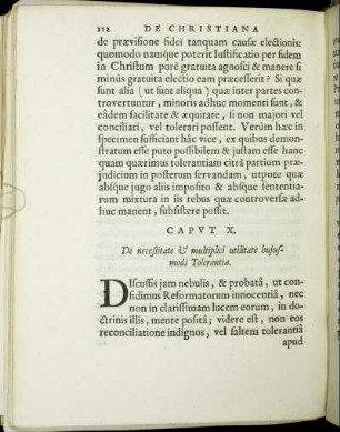 Caput X. De neceßitate & multiplici utilitate hujusmodi Tolerantiæ.