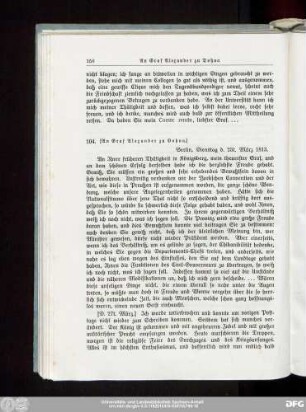 104. [An Graf Alexander zu Dohna.]