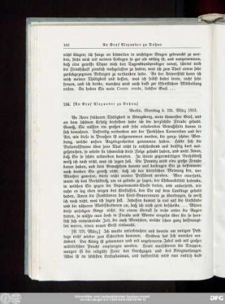 104. [An Graf Alexander zu Dohna.]