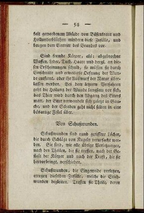 Von Schußwunden.