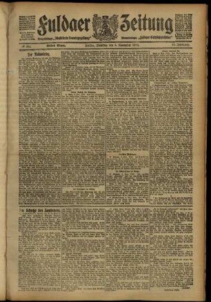 Erste Ausgabe vom Dienstag, den 05. November 1912.
