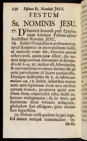 136-149, Festum Ss. Nominis Jesu. Festum Ss. Nominis Jesu.