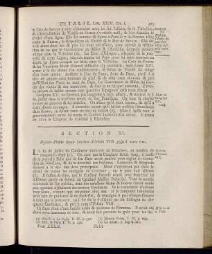 Section XI. Histoire d´Italie depuis l´an 1623 jusqu´à notre tems.