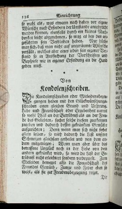 Von Kondolenzschreiben.