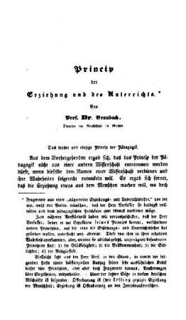 Princip der Erziehung und des Unterrichts