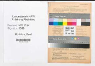 Entnazifizierung Paul Kortritze , geb. 11.12.1908 (Leutnant)