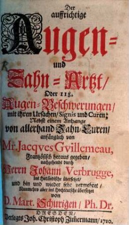 Der aufrichtige Augen- und Zahn-Arzt