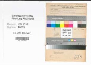 Entnazifizierung Heinrich Reuter , geb. ()