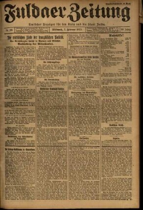 Ausgabe vom Mittwoch, den 07. Februar 1923.