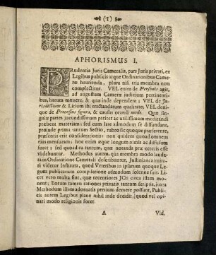 1-11, Aphorismus I - VII
