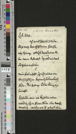 Brief an Juliane Friederike von Reventlow