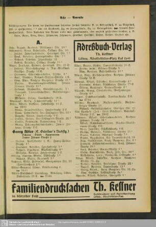 Einwohnerverzeichnis : Alphabetisches Einwohnerverzeichnis