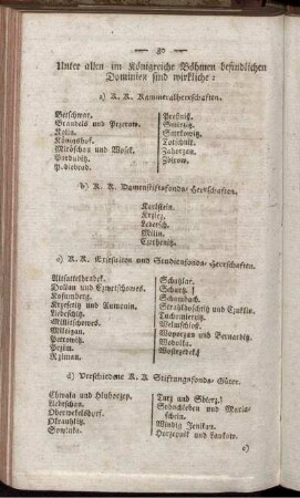 Unter allen im Königreiche Böhmen befindlichen Dominien sind wirkliche: